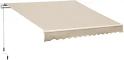Sunmthink – pare soleil rétractable manuel pour fenêtre extérieure, Patio, 12x8 pouces, abri en PU, blanc crème 