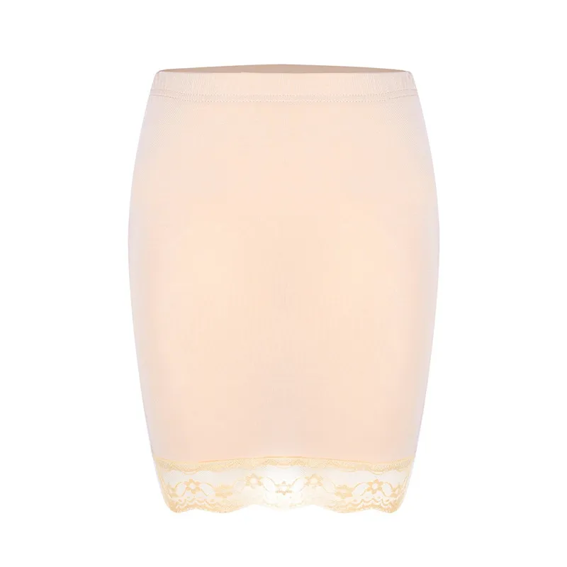 Nude Сексуальное женское нижнее белье, эластичный пояс, выше колена, кружевная кромка, тянущийся, половина скольжения, короткий подъюбник, Летняя Пляжная накидка, ночное белье - Цвет: Nude