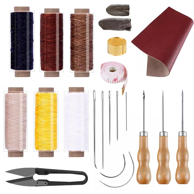 LMDZConvenientLeatherCraftSewingKit22PiecesLeatherSewing