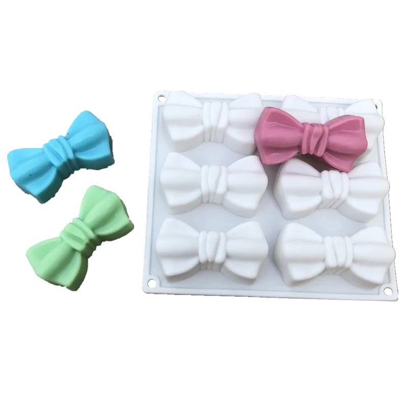 

Cake Decorating Silicone Bow Tie Soap Mold for DIY Candle Soap Making Bow Candy Cake Decorations Ribbon Mold