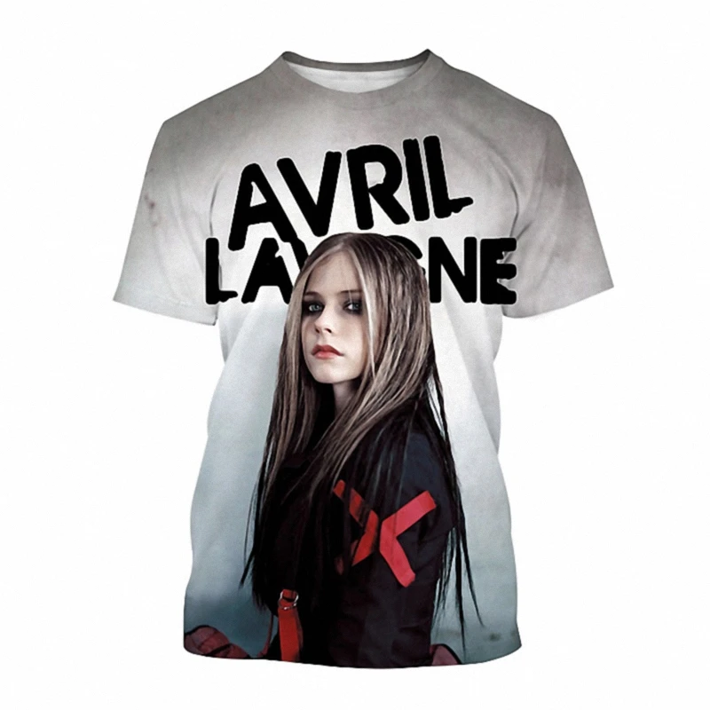 Avril Lavigne 3D Printed Streetwear Oversized T-shirt Men Women Summer T Shirt Fashion Casual Short Sleeve Singer Harajuku | Мужская