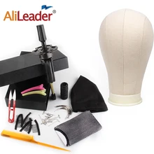 Alileader-Cabeza de Maniquí de entrenamiento, cabeza de bloque de lienzo, soporte para pelucas, envío gratis, Porta agujas