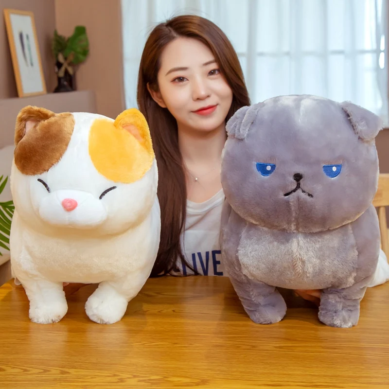 Kawaii счастливая кошка плюшевые игрушки мягкие милые британские короткие синие