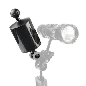 Image 2 - 60mm karbon Fiber şamandıra yüzdürme su Arm çift topu yüzen kol kamera sualtı dalış tepsi dalış fotoğrafçılığı aksesuarları