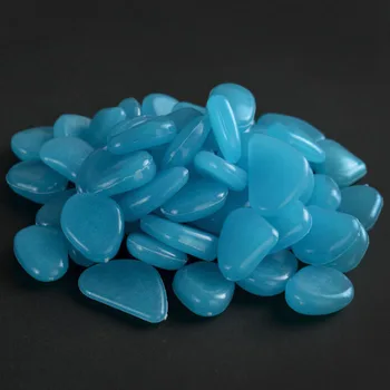 

100x Luminous Artificial Pebble Stone Aquarium Fish Tank Garden Decor Accessory