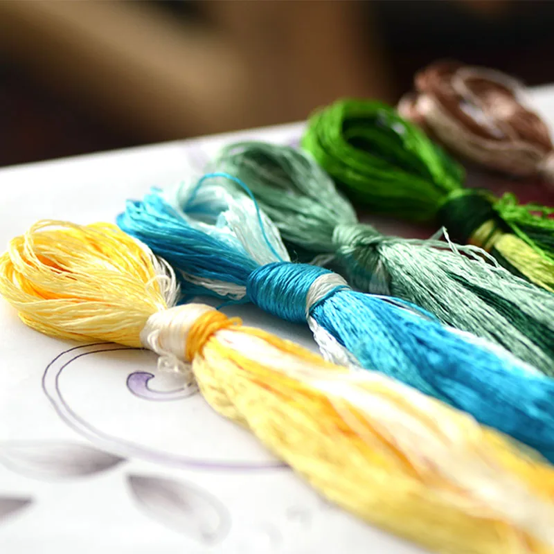 50 цветов, вышивка Сучжоу, сделай сам, обычный цвет, шелковая линия, ветка, ручная вышивка, Spiraea,, вышивка Lin