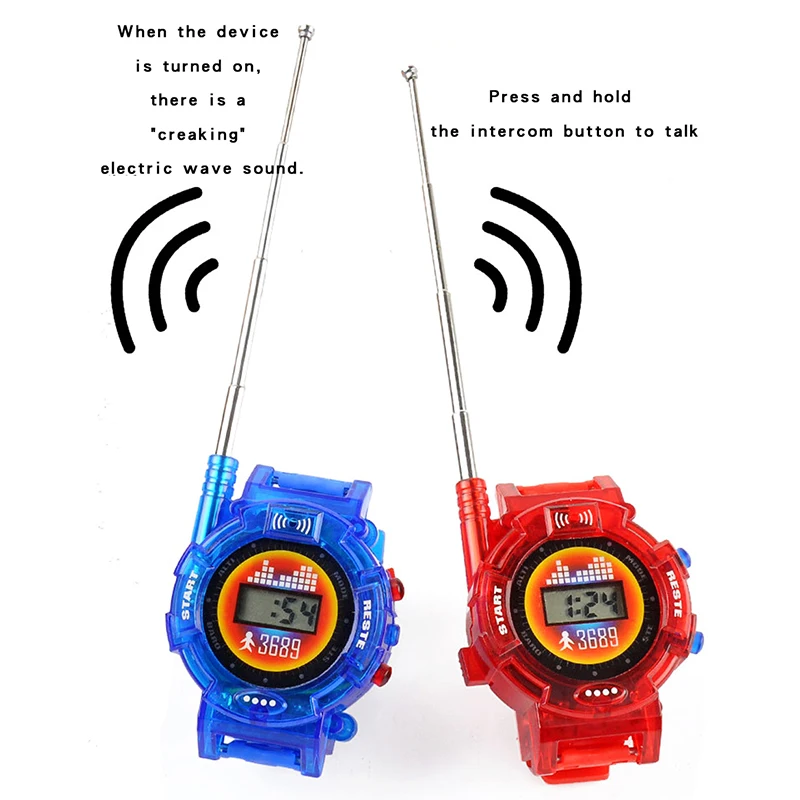 2 unid/set Walkie Talkies relojes juguetes para niños Mini Walky Talky Radio Interphone de reloj al aire libre juguetes para niños de regalo