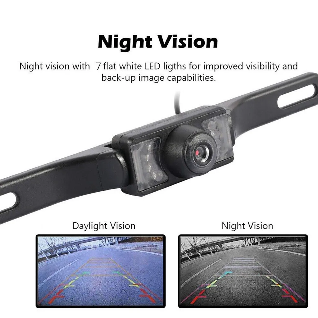 Waterproof Wide Angle License Plate Car Rear View Backup Camera Night Vision