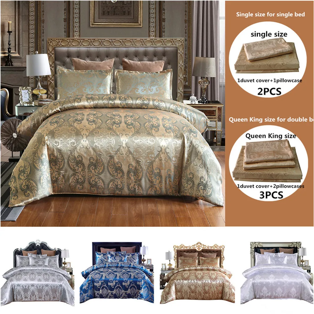 

Luxurious Jacquard Bedding Set Duvet Cover Set Bedclothes Bed Linen Quilt Cover Single Queen King Size Dropshipping