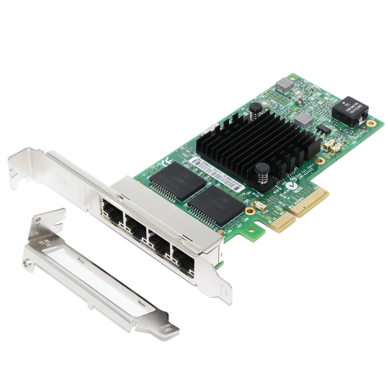 Сетевая карта PCI-Express PCIe X4 четыре Gigabit порта RJ45 серверный адаптер NIC I350-T4