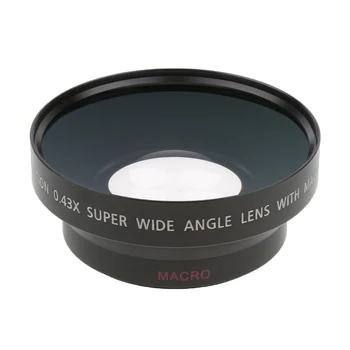 

62mm 0.43X Wide Angle + Macro Conversion Lens For Canon Nikon SLR Camera DV 0.43X67 Universal (Black)