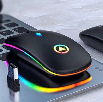 

Wireless Mouse Rechargeable Silent Mouse 2.4GHz USB Optical Ergonomic Mice LED Backlight Game Gaming Mouse For PC Laptop Gamer
