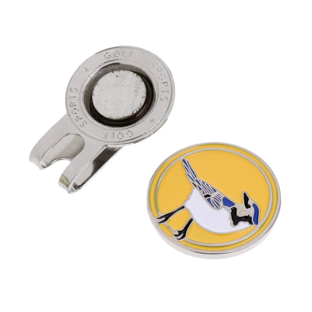 2pcs Golf Ball Marker Magnetic Hat Clip Stylish Cap Clip Gift Poker Card