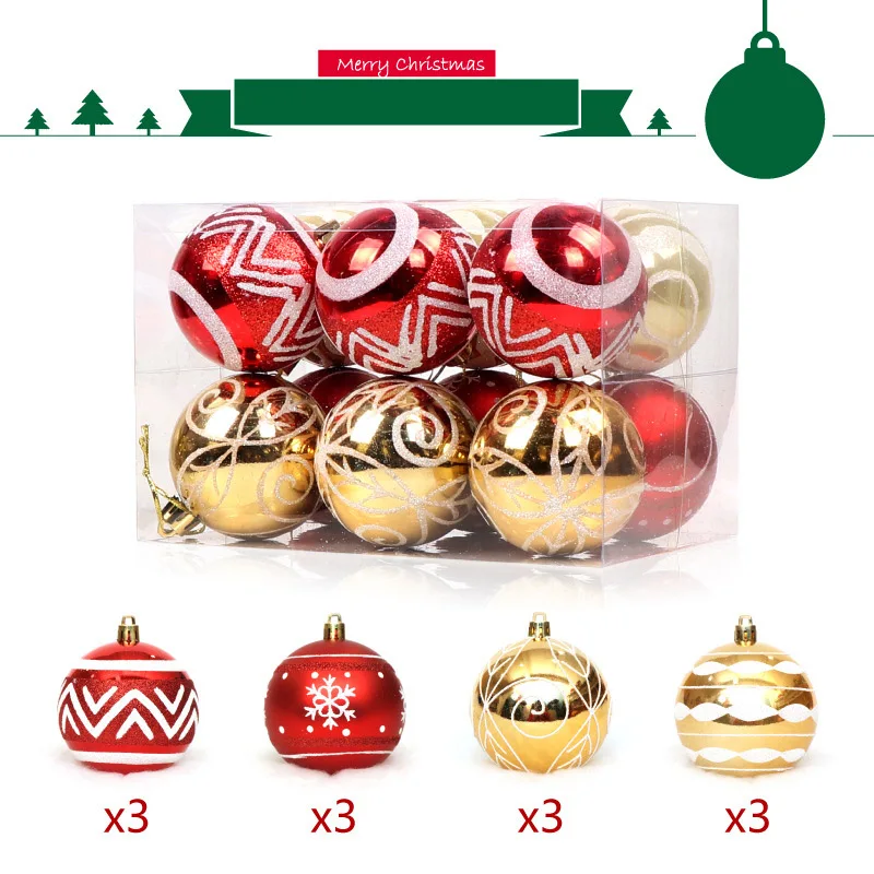 12 шт./компл. Рождественская елка шарики 9 Цвета рождественские украшения болы на Рождество, украшенная материалы для дома и сада Свадебная вечеринка Декор - Цвет: F