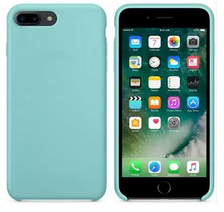 Роскошный официальный силиконовый чехол с логотипом для iPhone 8 8 Plus, Жидкий чехол для Apple iPhone 11 X XS Max XR 11pro MAX чехол - Цвет: 27 Ice Sea Blue