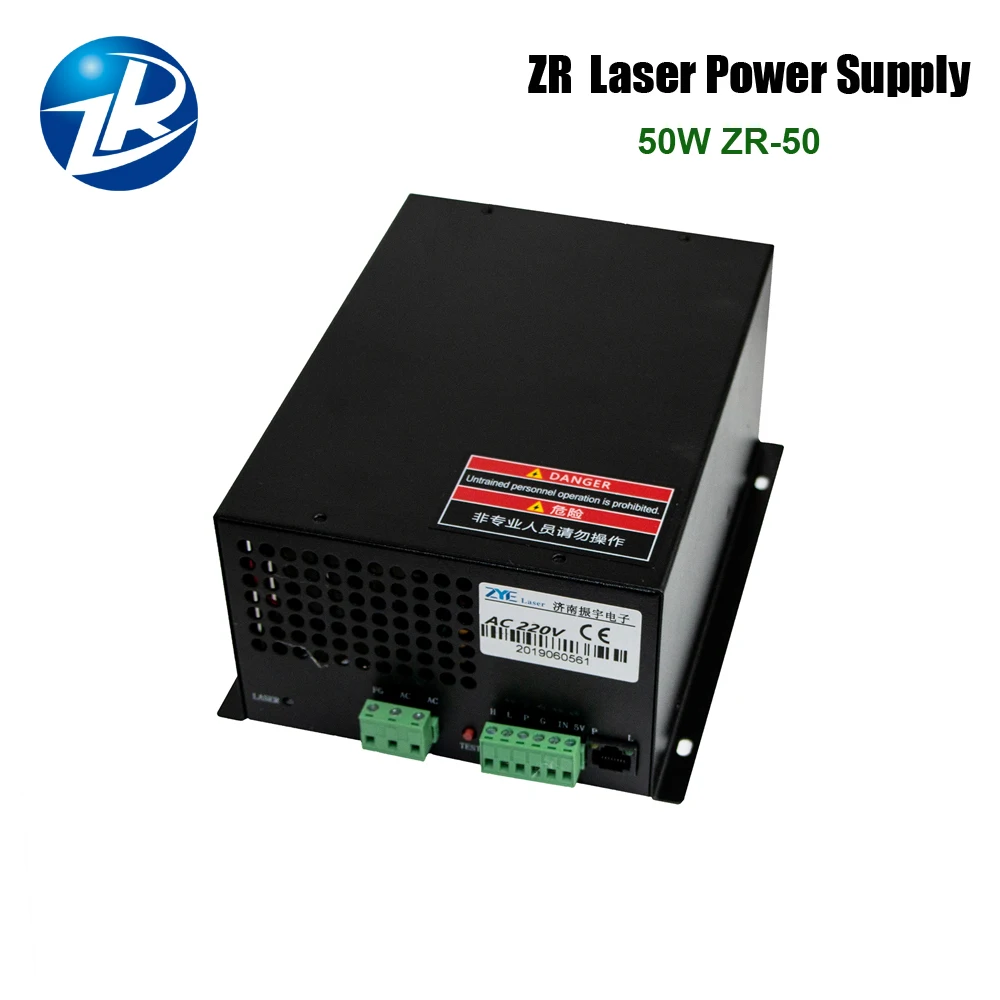 Zurong ZR-50W лазерный Питание 50 Вт PUS MYJG-50 40 ручная сборка Ватт для CO2 лазерную трубку
