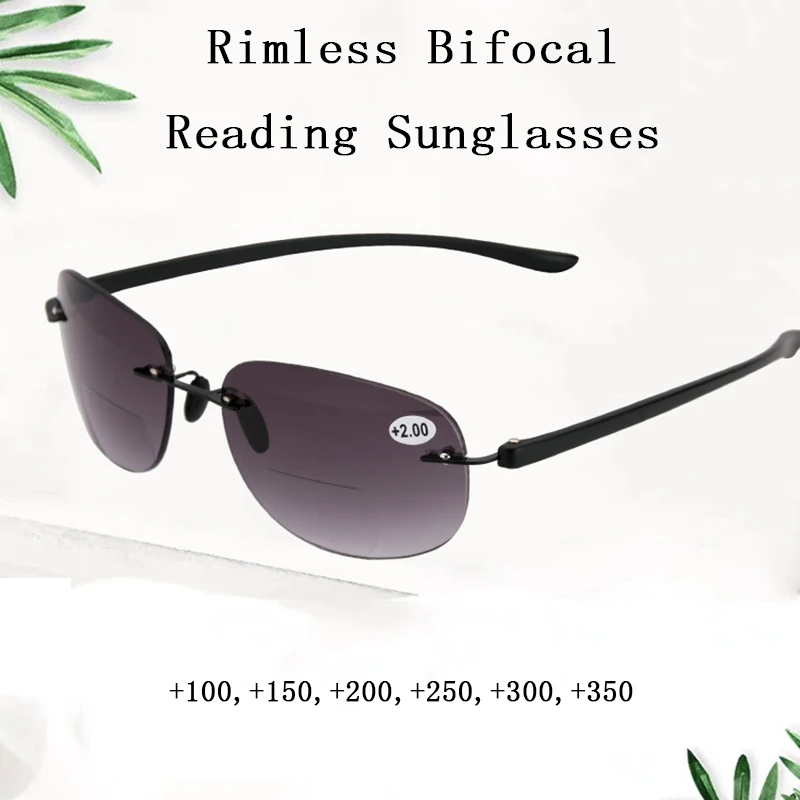 Модные бифокальные очки без оправы для чтения, лупа для мужчин и женщин, близкие к дальней дальнозоркости солнцезащитные очки для вождения+ 1~+ 3,5 N5