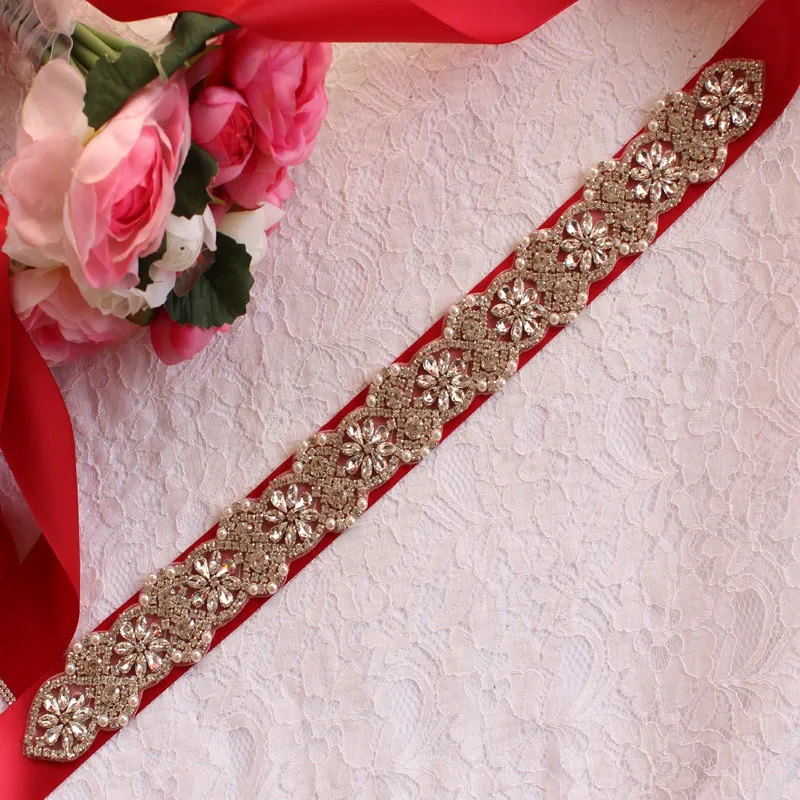Vrouwen Steentjes Riem Trouwjurk Handgemaakte Diamanten Kristal Riem Accessoires Huwelijk Bruids Sjerpen Kunt Aanpassen Elke Maa