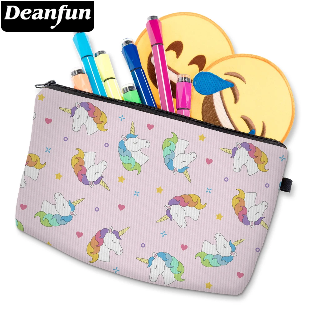 Deanfun 3D напечатанный Розовый Единорог косметичка водонепроницаемый девушки