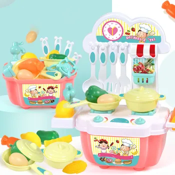 

1 Set Children Kids Girl Toy Role Play Kitchen furniture Mini Kitchen House Cook Pretend Chief Children BabyGirl Toys