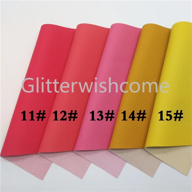 Glitterwishcome 21X29 см A4 размер винил для бантов яркие цвета матовая искусственная ткань личи, искусственная кожа листы для бантов, GM584A