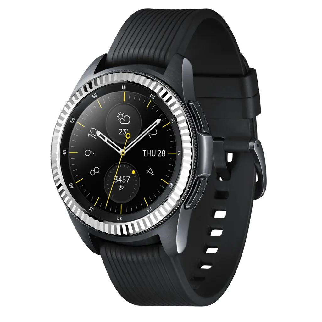 Для samsung Galaxy Watch 42 мм, драгоценный камень кольцо клеющаяся крышка Замена против царапин Металл Смарт часы защитные аксессуары