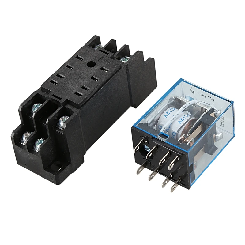 HH52P DC 12V Катушка DPDT 8 контактов электромагнитное силовое реле DYF08A база
