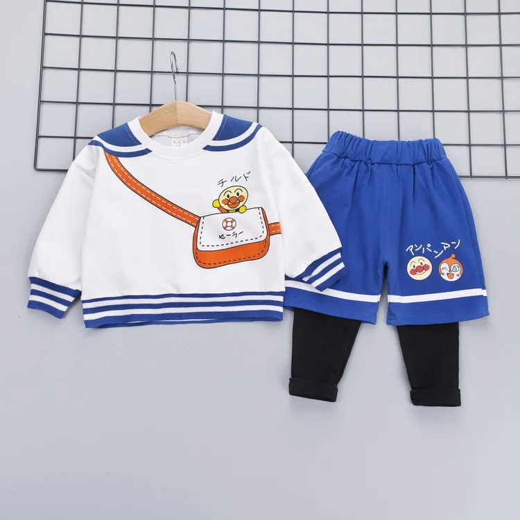 Настоящий roupa infantil для Bebek Boys'suit осенний цветной костюм с длинными рукавами и рисунком из мультфильма, костюм из двух предметов для девочек