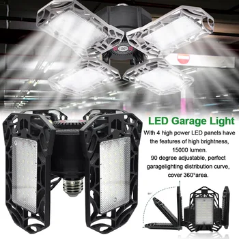 

150W 15000LM Easy Install Adjustable Angle Workshop Shop Barn Deformable Industrial Gym Basement Ultra Bright LED Garage Light