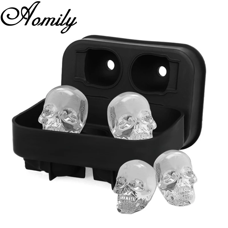 

Aomily 3D Skull Shaped Silicone Chocolate Ice Lattice Soap Mould Candy Fondant Cake Mould Silicone Chocolate Cookies DIY Mold