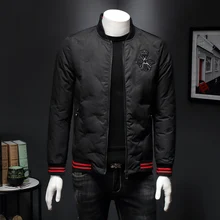 Отличный дизайнер, мужские пуховики, куртки-бомберы с круглым вырезом, бейсбольная Молодежная уличная плотная теплая Высококачественная Мужская зимняя одежда 4XL 8182