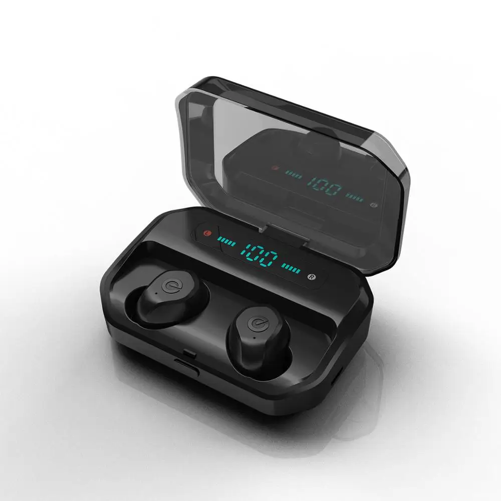 black CVC 8,0 bluetooth 5,0 TWS беспроводные наушники Smart для сенсорного IPX7 водонепроницаемые стерео наушники 3500 мАч power Bank беспроводные наушники - Цвет: black