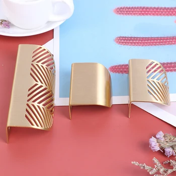 

Leaf Shape Furniture Cupboard Cabinet Wardrobe Drawer Pull Knob Brass Handle New