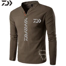 Рыболовная рубашка Daiwa, льняная дышащая Весенняя спортивная одежда с принтом для улицы, термобыстросохнущая одежда с длинным рукавом для рыбалки Рыболовная рубашка Daiwa, льняная дышащая Весенняя спортивная одежда с принтом для улицы, термобыстросохнущая одежда с длинным рукавом для рыбалки