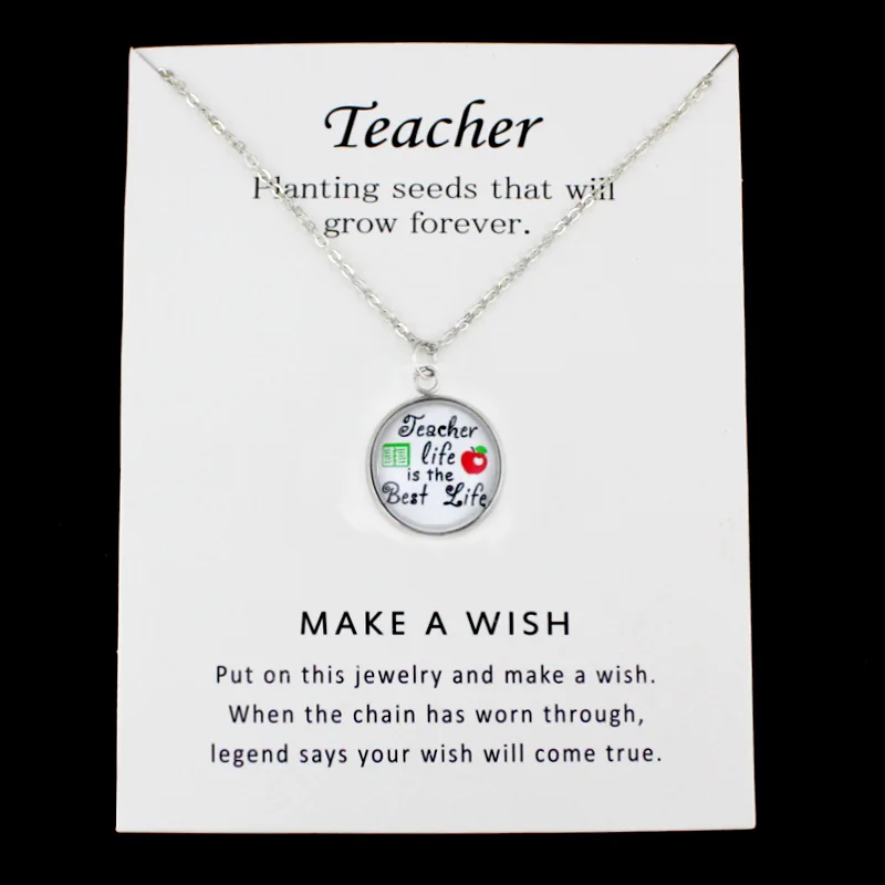NE1557 Подарок на День учителя Apple Charm Teacher Love to Teach - Окраска металла: NE1557