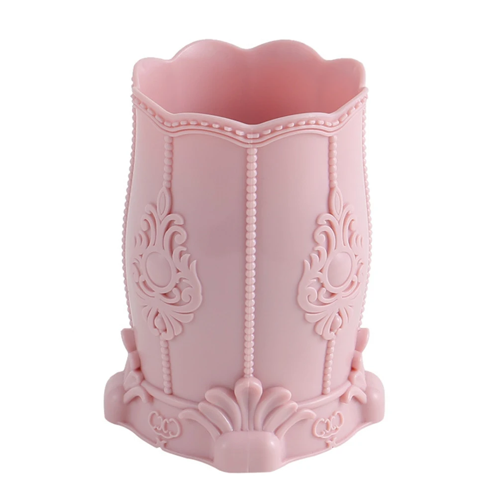Solid Cosmetic Storage Case Makeup Brush Holder Multipurpose Home Desktop Gift Display Carved Pot P