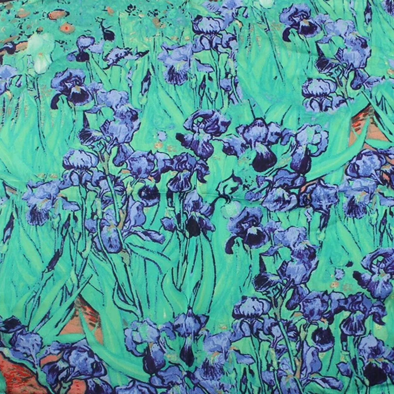 55X55cm Eruo картины маслом Ван Гога печатной площади Шелковый шарф для Для женщин