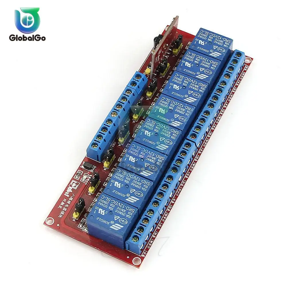 DC 5V 12V 8-канальный сетевой видеорегистратор многофункциональный инфракрасный пульт дистанционного Управление реле с двойной триггер двухполосный Драйвер IC модуль двунаправленный