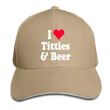 Бейсбольная Кепка унисекс с надписью I Love Titties and Beer, Классическая Регулируемая Кепка на липучке