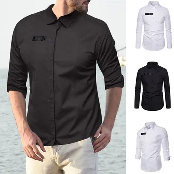 

Men's Shirt Fashion Men PersonalityFashion Mens Long Sleeve Casual Fit Silm Shirt Blouse Pocket Top Soft Comfortable 2020