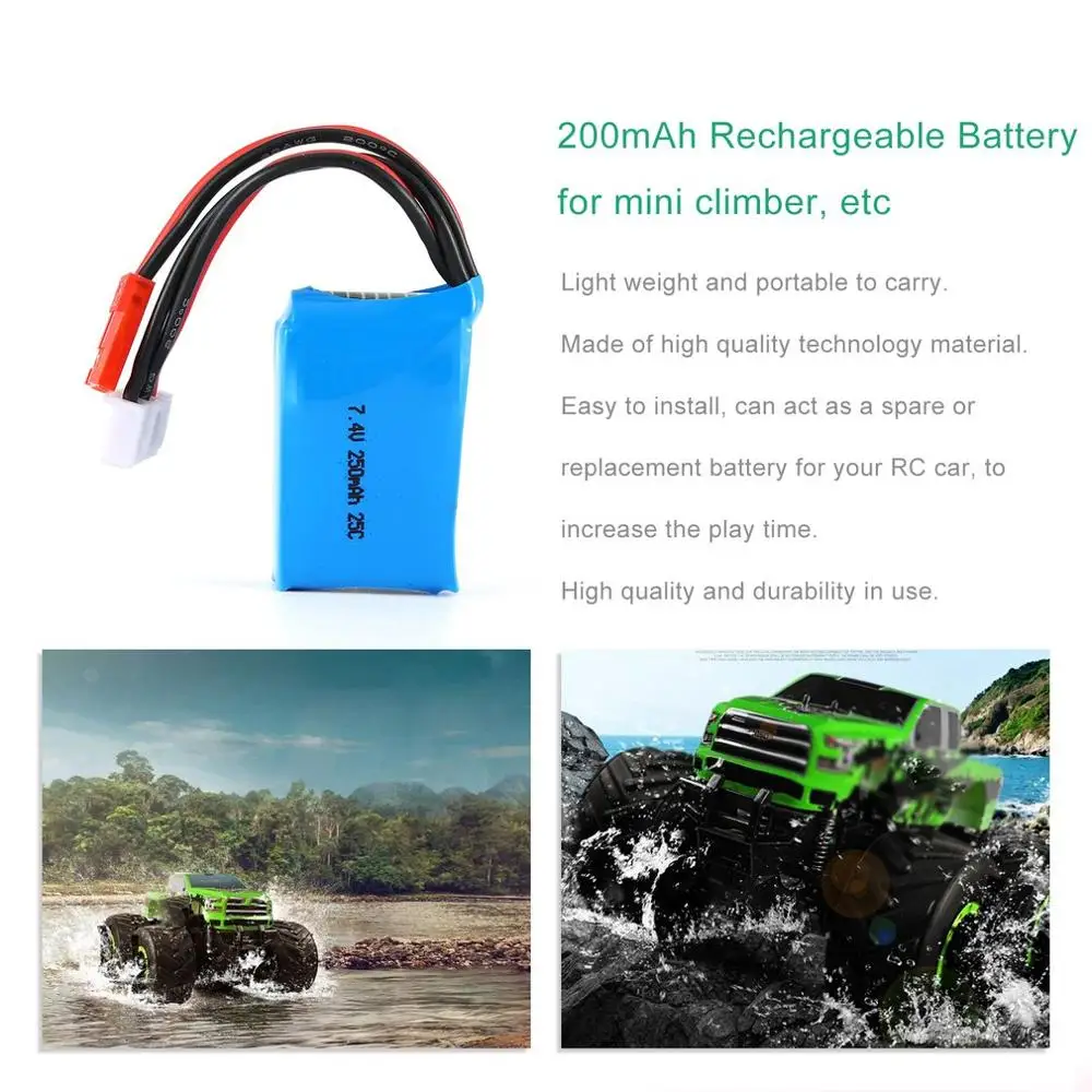 Новинка 7,4 V 250mAh 25c перезаряжаемая батарея Lipo батарея литиевая батарея RC для Orlando Hunter 1:35 RC альпинистского автомобиля