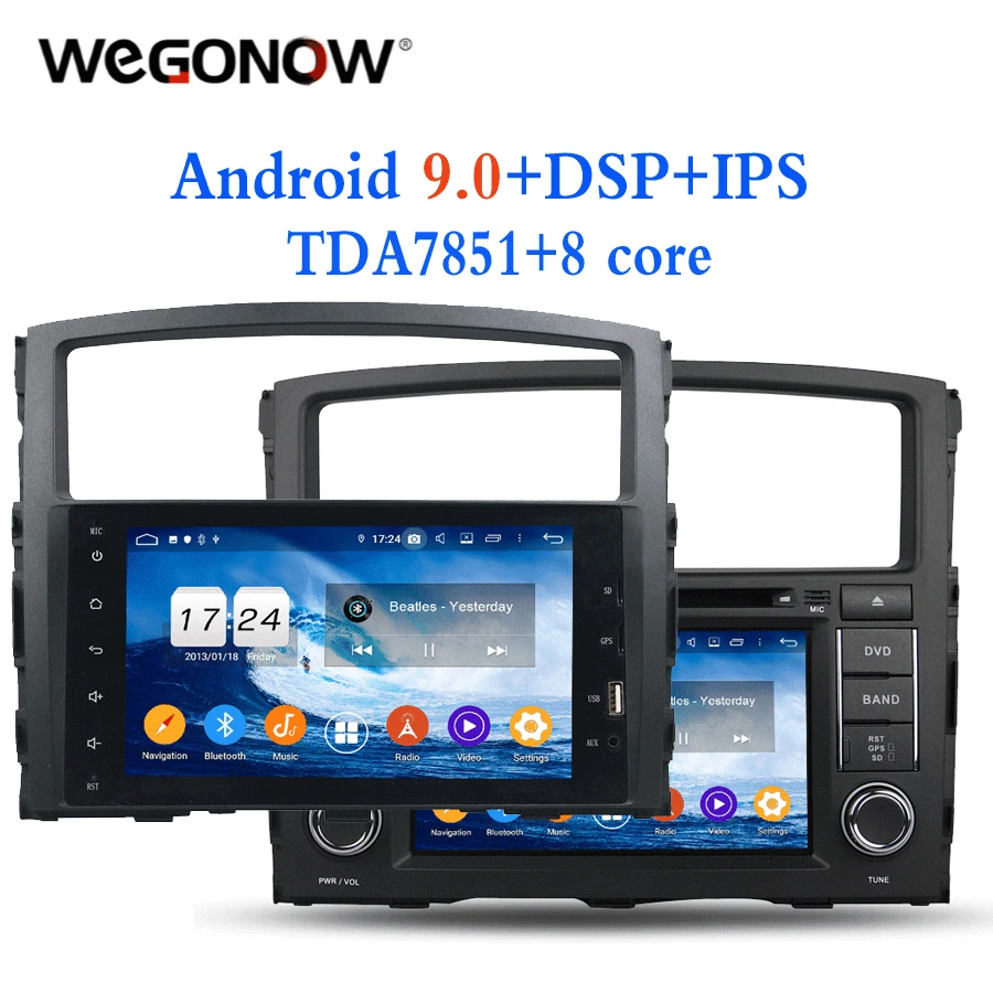 TDA7851 Android 9 0 для MITSUBISHI PAJERO 2006 2012 4 Гб ОЗУ автомобильный dvd плеер gps ГЛОНАСС карта usb aux