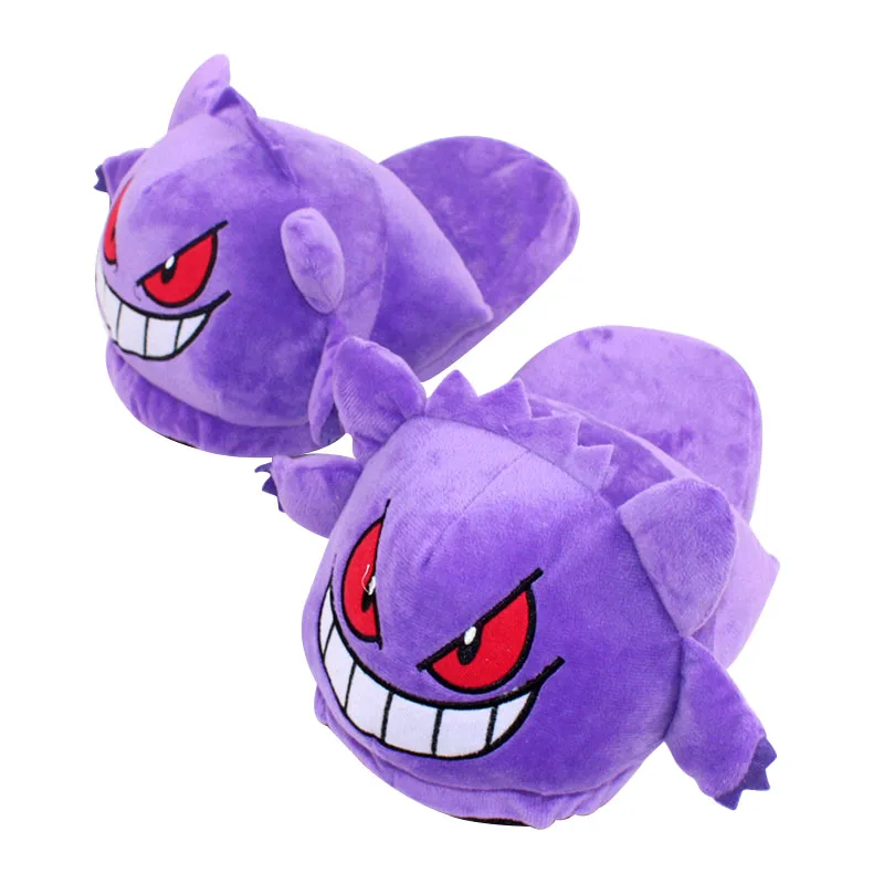 Gengar/зимние домашние плюшевые тапочки; мягкая теплая Домашняя обувь унисекс с рисунком аниме; 28 см
