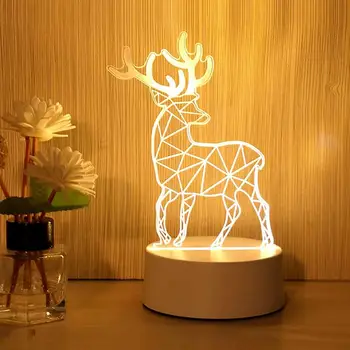 

USB Power Night Light LED Deer Table Desk Bedroom Decoration Gift Warm White Light Christmas Ornament