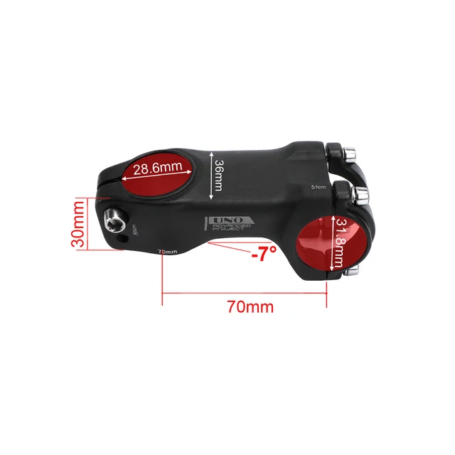 NEW UNO Bicycle Handlebar Parts MTB Stem 31.8 Bar Mount Mountain Road Bike Stem -7 Degree A Down Stem 70-120mm Bicycl Accessorie 31.8x70mm stem -7
