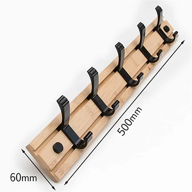 Nordic Fashion Style Bedroom Furniture Coat Rack Clothes Hanger Hooks Living Room Closet Bamboo Hat Racks Coat Hanger Wall Hook 5 Hooks