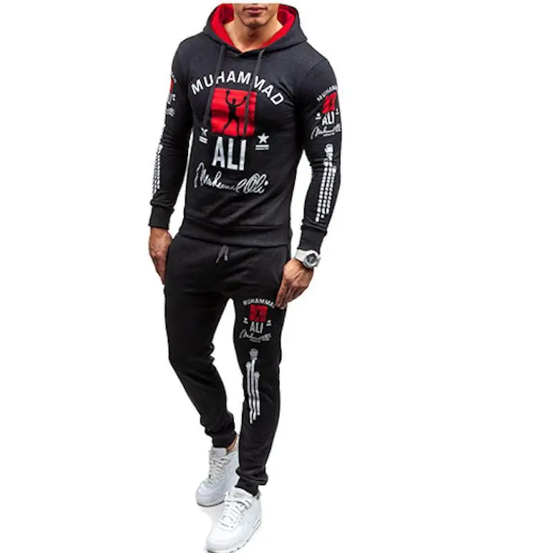 2020 Fashion Muhammad Ali Men Tracksuits Sportswear Men's Leisure Hoddies Pullover Outwear Tracksuit Sets Men Sweatshirt S-XXL