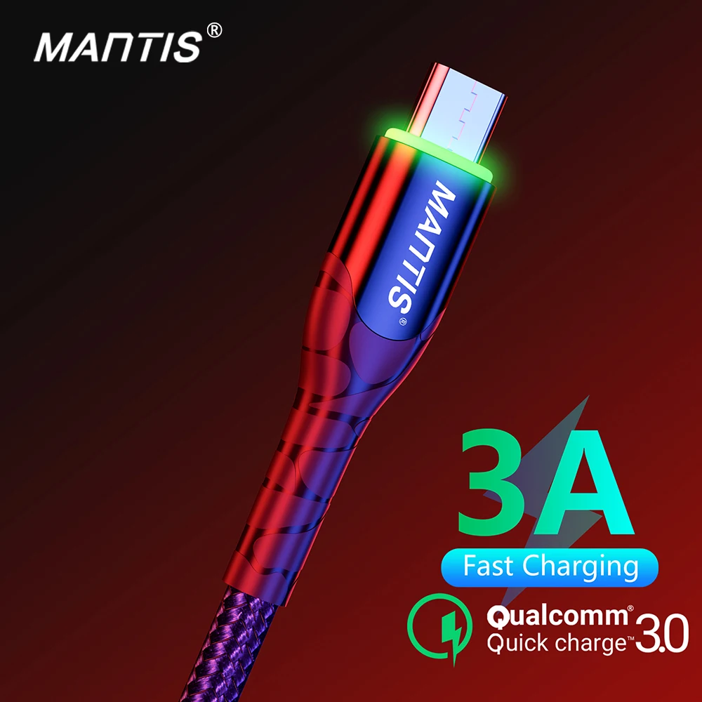 

MANTIS Micro Usb Cable Fast Charging For Samsung s7 j7 j5 Data Sync USB Cable Android Mobile Phone Charger Cord Redmi 4X Note 5