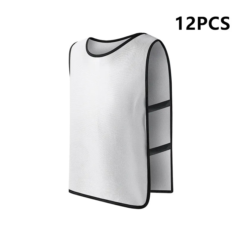 12 PCS Children Man Quick Drying Basketball Jersey Team Sports Football Vest Soccer Pinnies Jerseys Youth Practice Training Bibs - Color: Beige