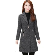Модная женская одежда, Женская ветровка, клетчатое шерстяное пальто, высокое качество, осенняя куртка, корейский стиль, куртки 1381